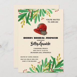 Vintage Cloche Derby Bridal Shower Invitations