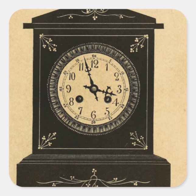 Vintage Clock Advertisement Square Sticker (Front)