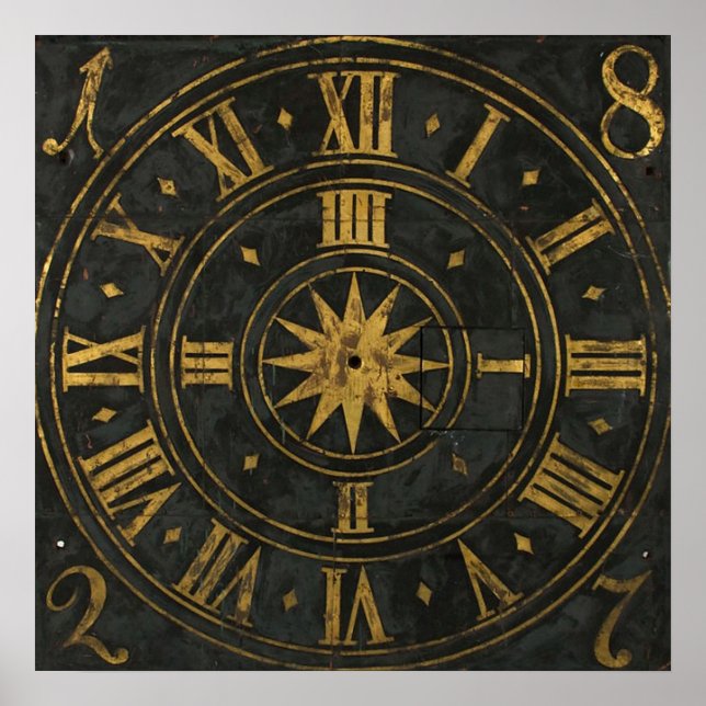 Vintage Clock Face Poster (Front)