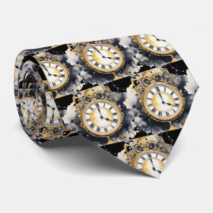 Vintage Clock Face Steampunk Neck Tie