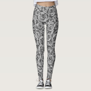 Vintage Clock Motif Pattern Leggings