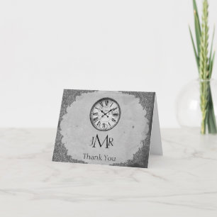 Vintage Clock on Paper 1st Anniversary Thank You