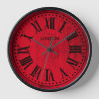 Vintage Clock Roman Numerals Any Colour and Black
