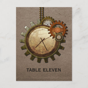 Vintage Clock Table Number Postcard, Mocha Postcard