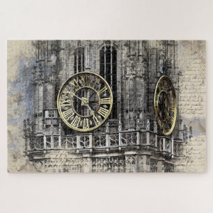 vintage clock tower puzzle