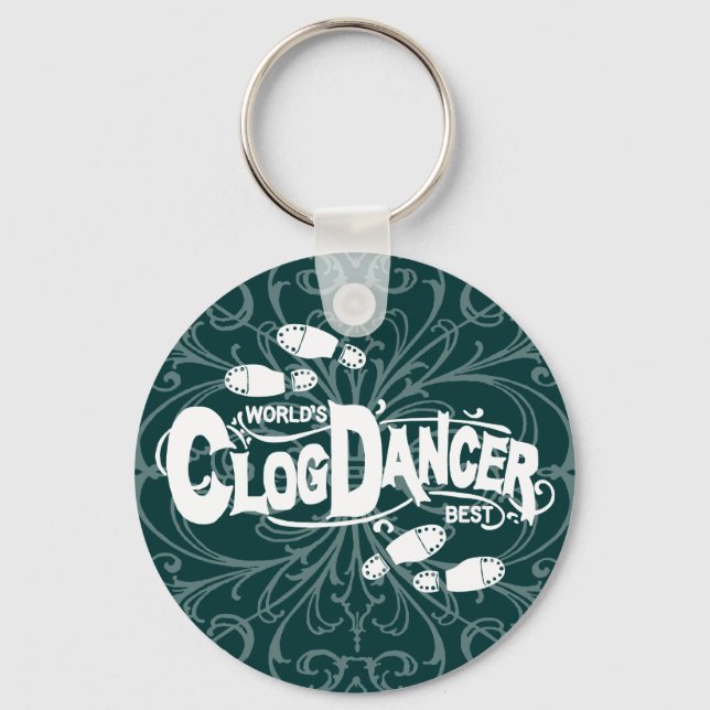Vintage Clog Dancer Clogging Shoes Key Ring (Front)