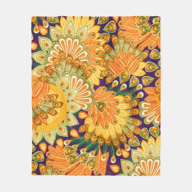 Vintage cloth pattern close up background. fleece blanket (Front)