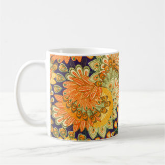 Vintage cloth pattern: close-up texture. coffee mug