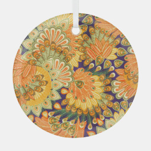 Vintage cloth pattern: close-up texture. glass tree decoration