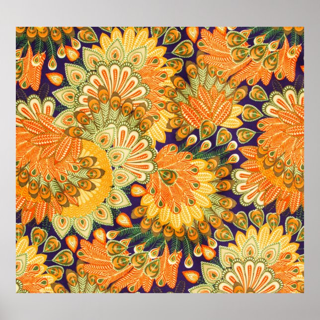 Vintage cloth pattern: close-up texture. poster (Front)