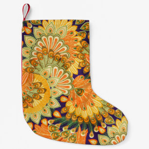 Vintage cloth pattern: close-up texture. small christmas stocking