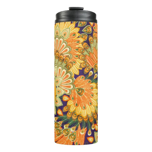 Vintage cloth pattern: close-up texture. thermal tumbler (Front)