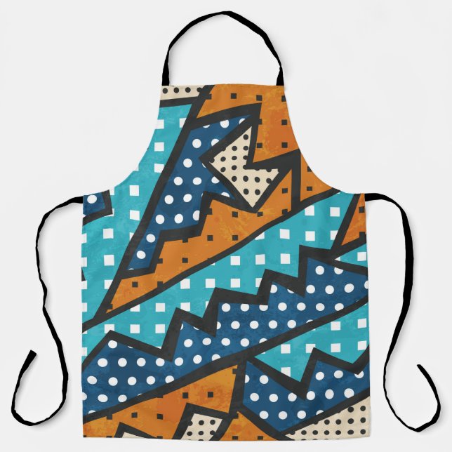 vintage cloth seamless pattern with grunge effect apron (Front)