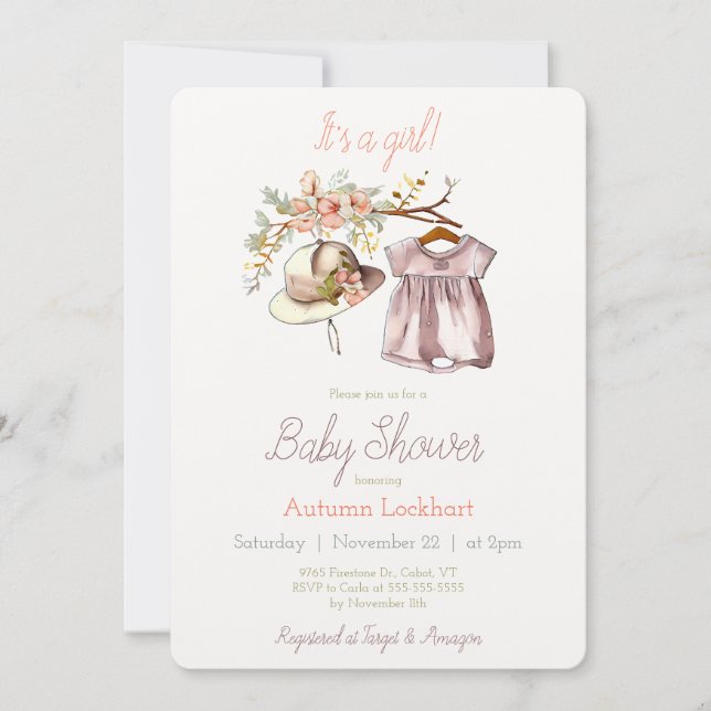 Vintage Clothes Country Baby Shower Invitation (Front)