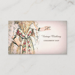 Vintage Clothing Consignment Shop French Gown Business Card