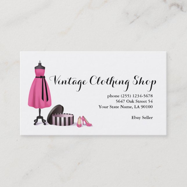 Vintage Clothing Seller Business Card (Front)