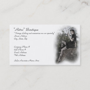 Vintage clothing store business card