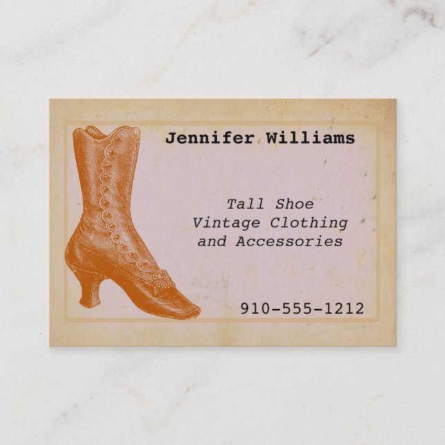 Vintage Clothing Thrift Consignment Business Card (Front)