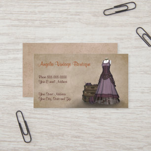 Vintage Clothing Thrift Shop Boutique Business Card