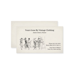 Vintage Clothing Thrift Shop Store Business Card