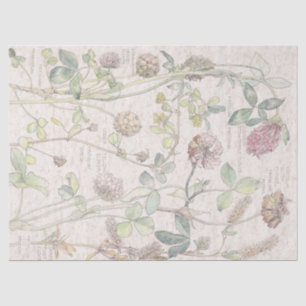 Vintage Clover Wildflower Flowers Tissue Paper