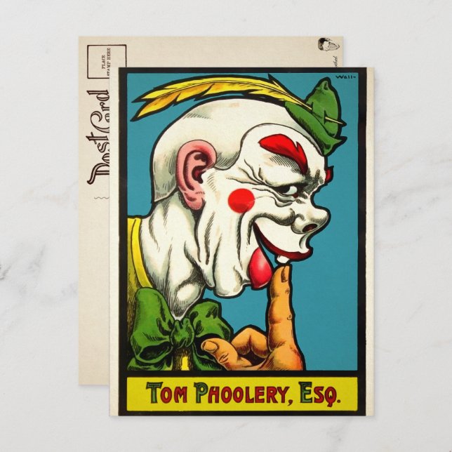 Vintage Clown Art Postcard (Front/Back)