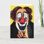 Vintage Clown Birthday Card<br><div class="desc">Custom restored,  high quality vintage clown image.</div>