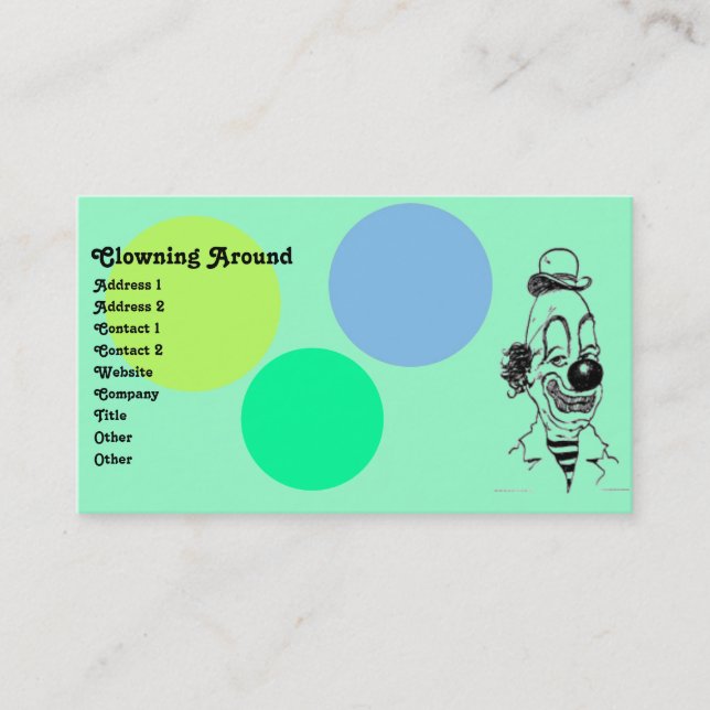 Vintage Clown Business Card (Front)
