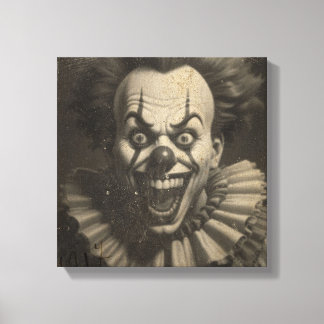 vintage clown canvas wall art