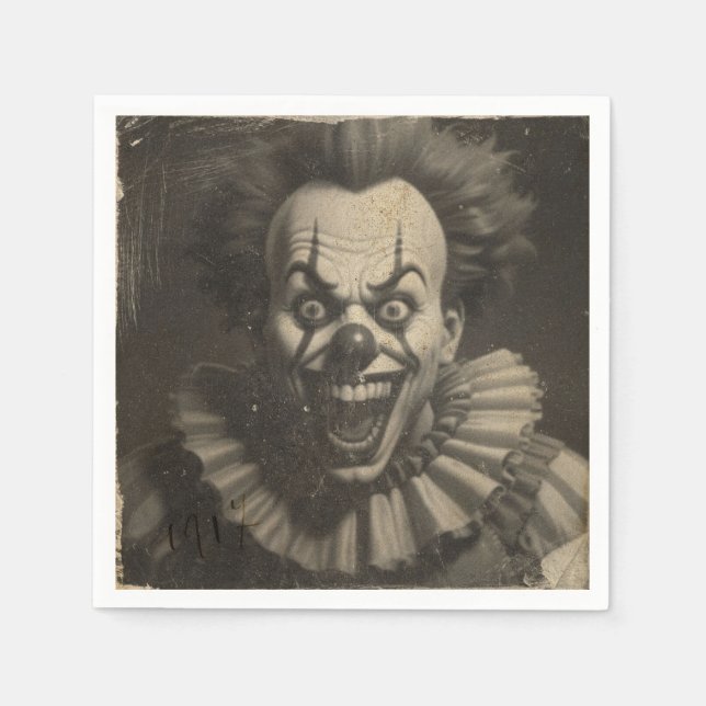 vintage clown cocktail napkins (Front)