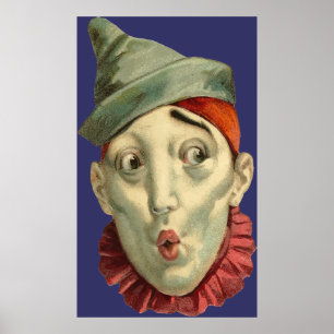 Vintage Clown Face Poster