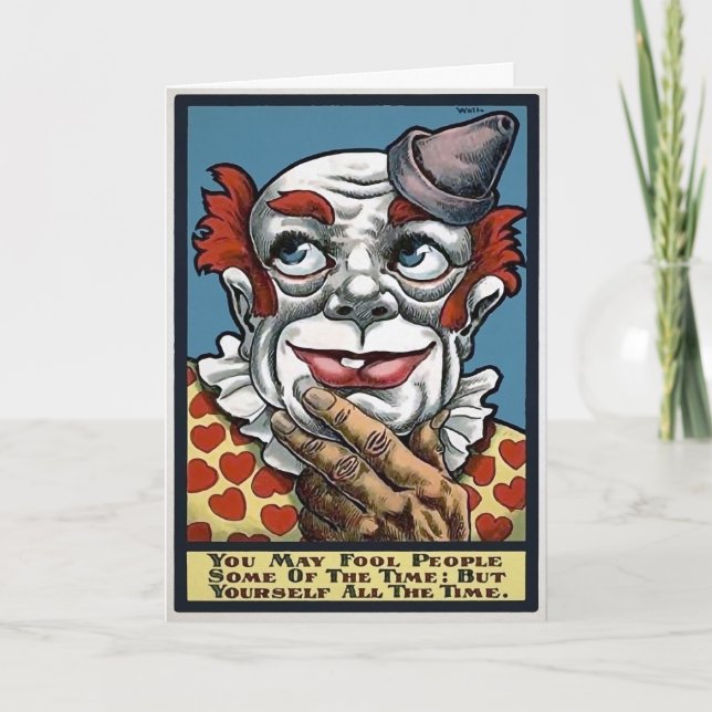 Vintage Clown Fool Birthday Card (Front)