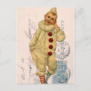 Vintage Clown Postcard Digital Art
