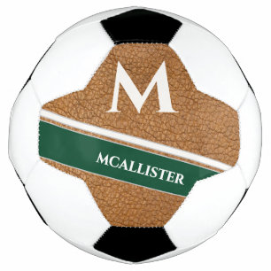 Vintage Clubhouse Custom Leather Pattern Monogram  Football