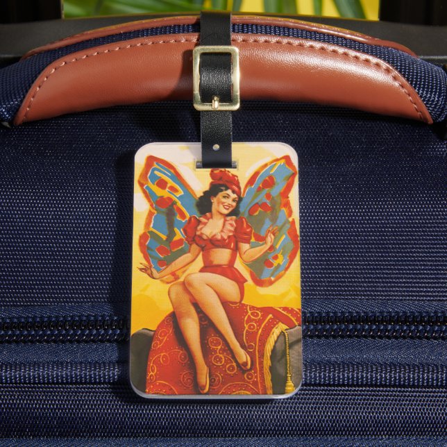 Vintage Clyde Beatty Circus Poster Luggage Tag (Front Insitu 2)