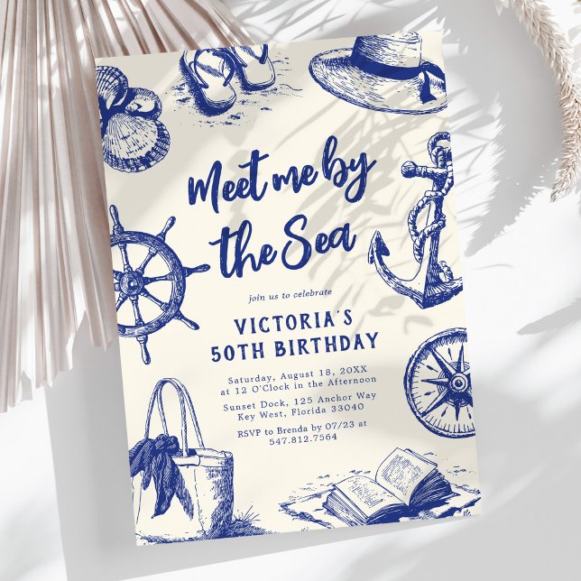 Vintage Coastal Birthday Invitation (Creator Uploaded)