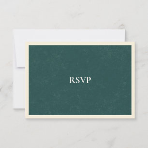 Vintage Coastal Classic Teal Wedding Meal RSVP Card