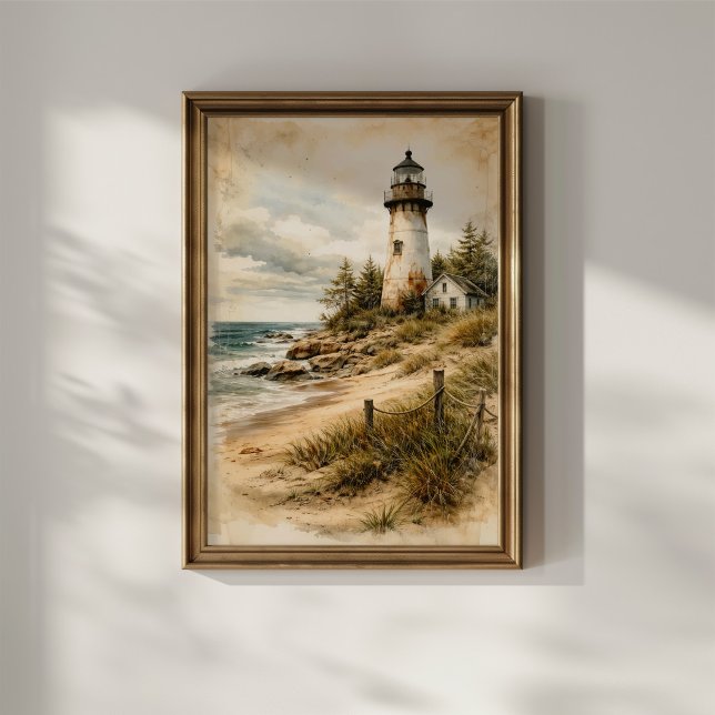 Vintage Coastal Lighthouse Poster (Creator Uploaded)