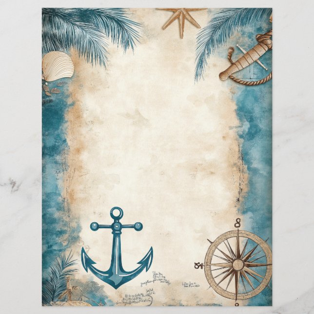 Vintage Coastal Ocean Beach Scrapbook Junk Journal (Front)