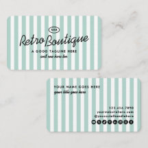 Vintage Coastal Striped Standard Business Cards
