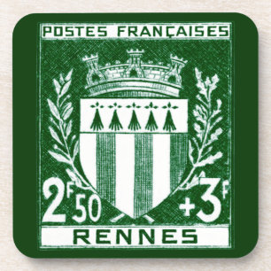 Vintage Coat of Arms Rennes, France Coaster