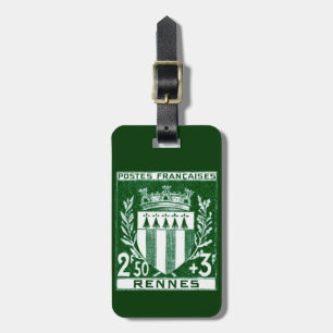 Vintage Coat of Arms Rennes, France Luggage Tag