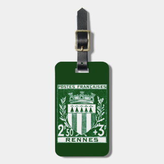 Vintage Coat of Arms Rennes, France Luggage Tag