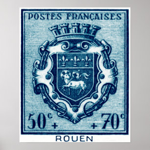 Vintage Coat of Arms Rouen, France Poster