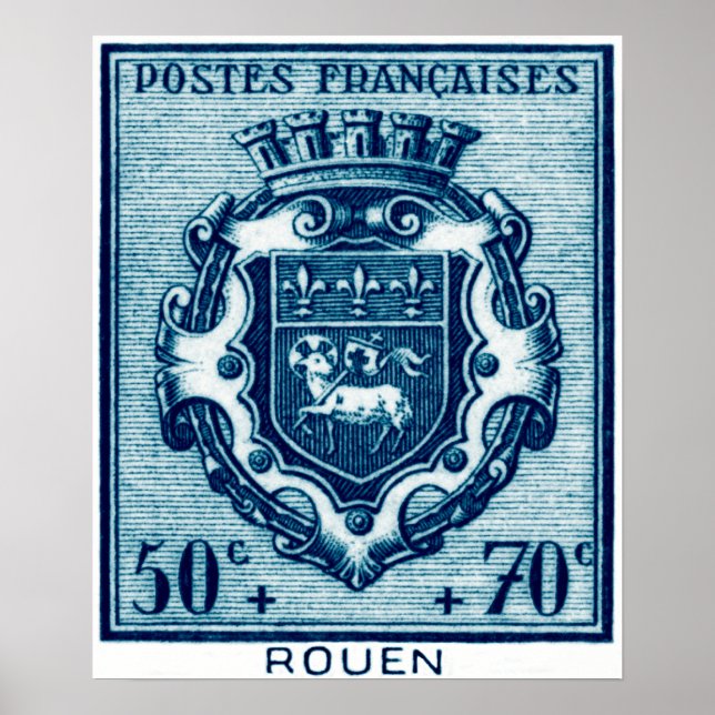 Vintage Coat of Arms Rouen, France Poster (Front)