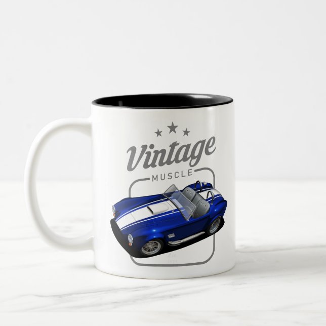 vintage cobra Two-Tone coffee mug (Left)