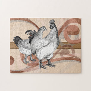 Vintage Cochin Chickens Jigsaw Puzzle