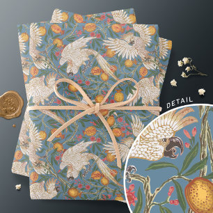 Vintage Cockatoo Garden Wrapping Paper Sheet