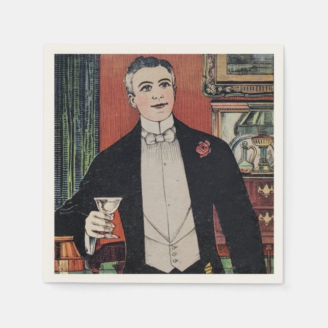 Vintage Cocktail Culture Paper Napkin (Front)