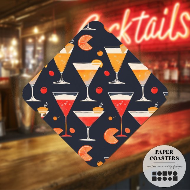 Vintage Cocktail Hour Paper Coaster (Creator Uploaded)